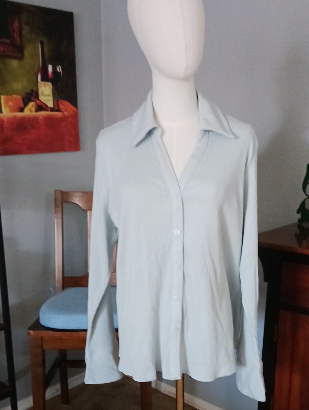 Ava & Viv- Pale Blue Long-Sleeve Button Down Shirt
